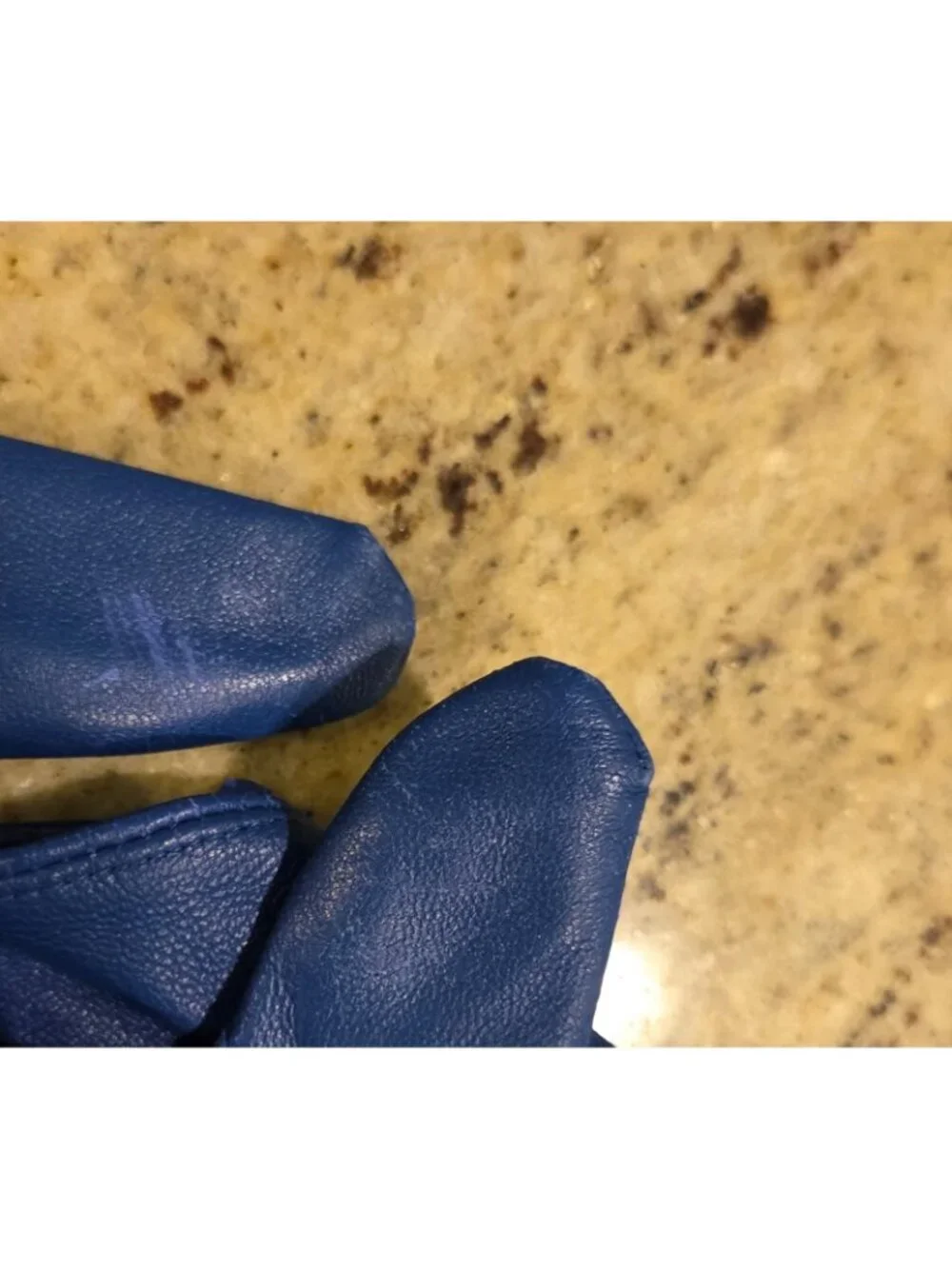 Womens Size S/M Blue Leather Lined Gloves
